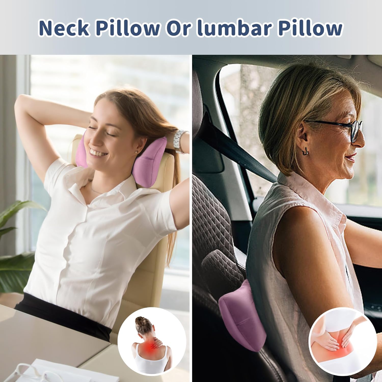 Pro Goleem Pink Travel Pillow for Kids and Camping