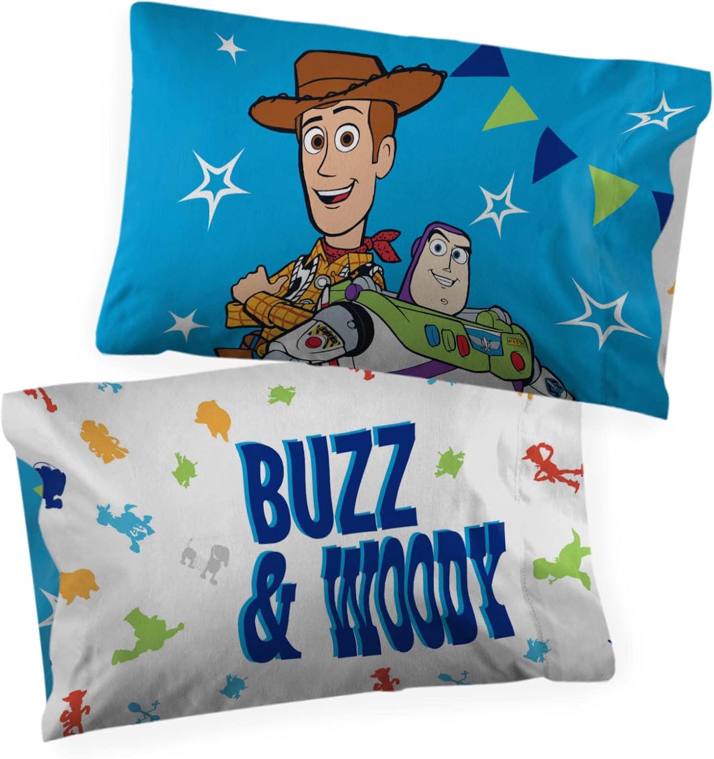 Jay Franco Toy Story Pillowcase 2 Pack - Buzz and Woody Double-Sided