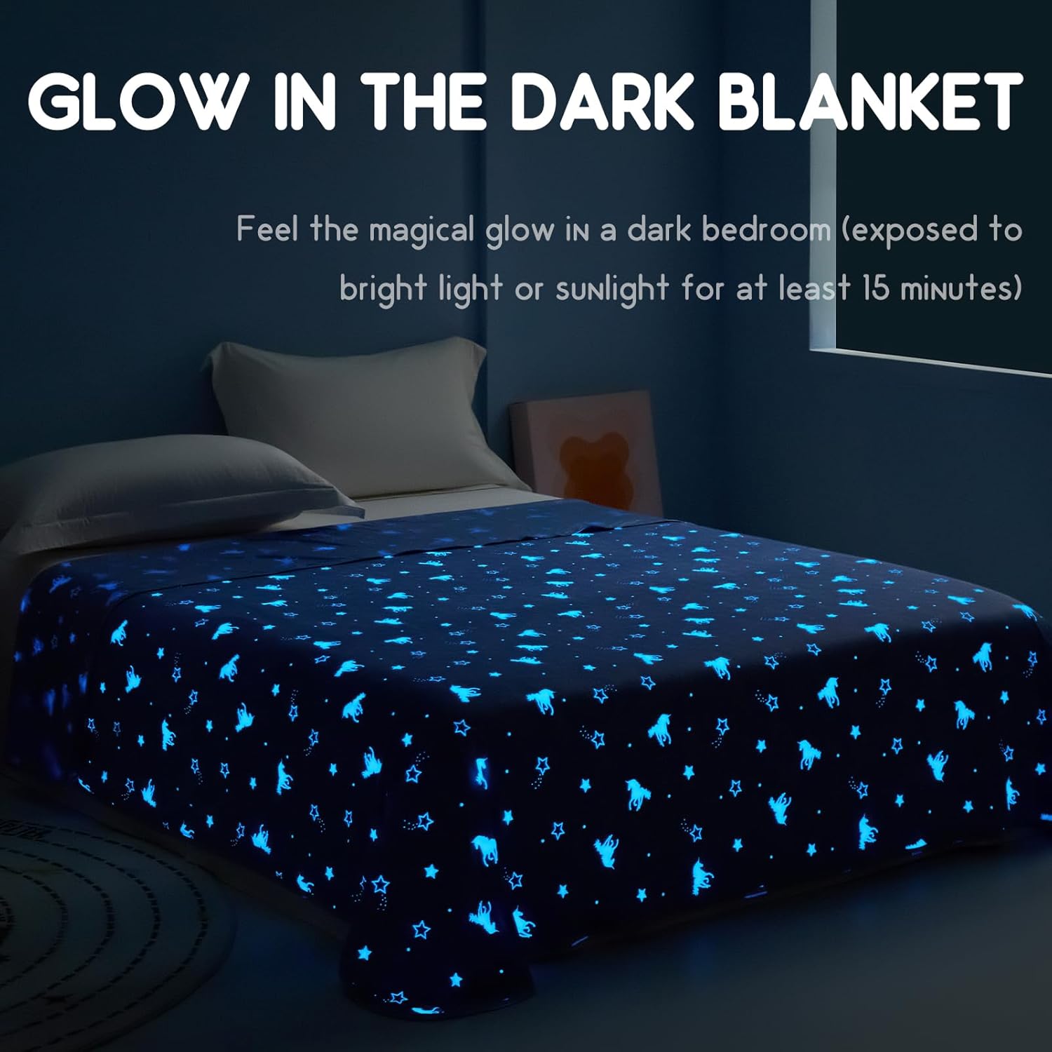 Elegear Kids Cooling Blanket with Glow in The Dark Design