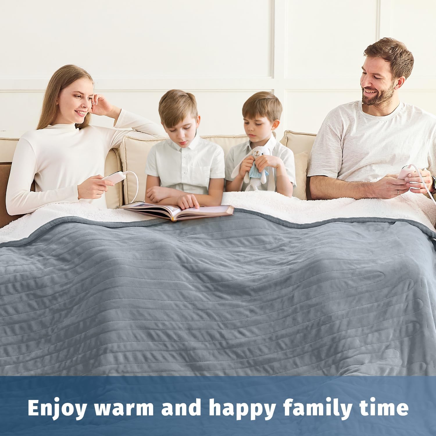 BOMOVA Heated Electric Blanket Queen Size 84x90 Dual Control