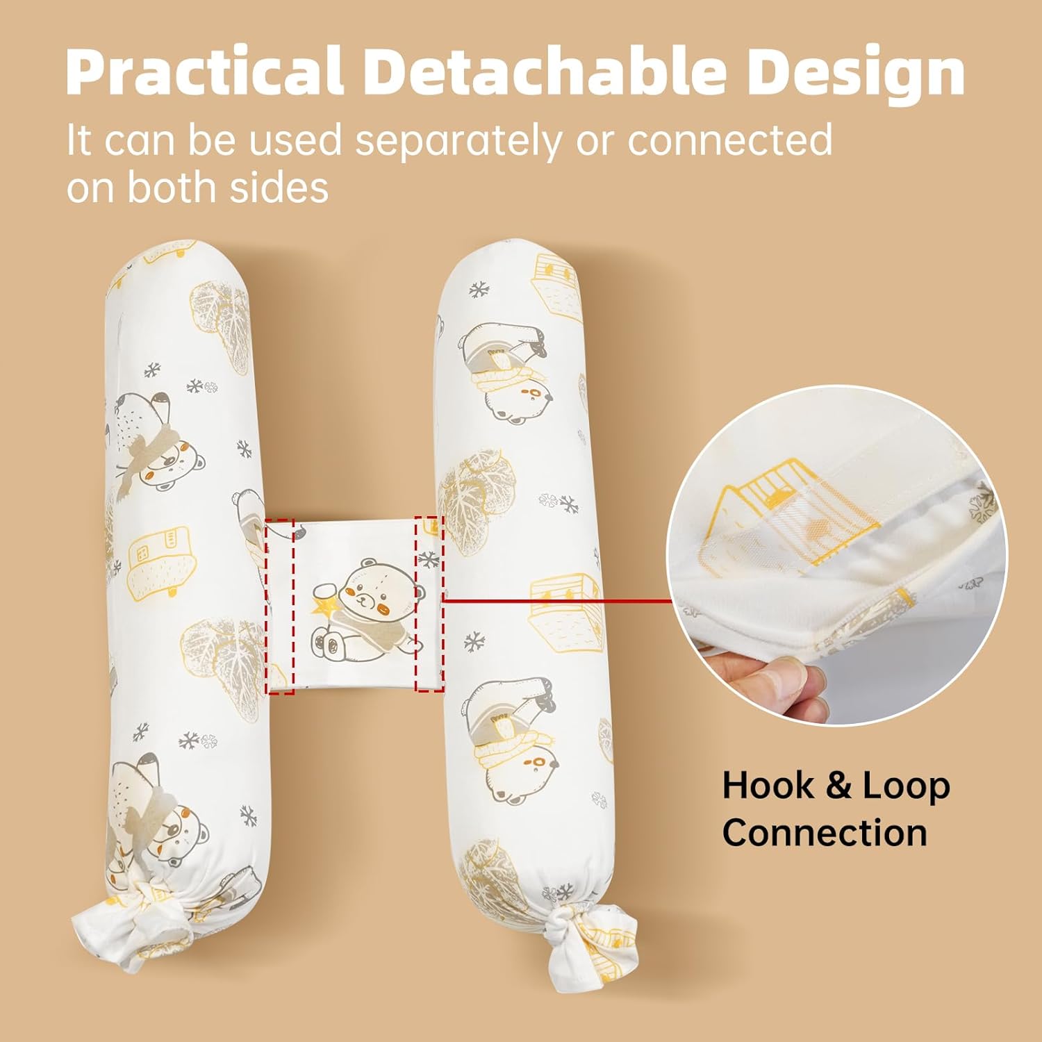 Reidio Candy Shaped Body Pillow Adjustable Neck Support Pillow