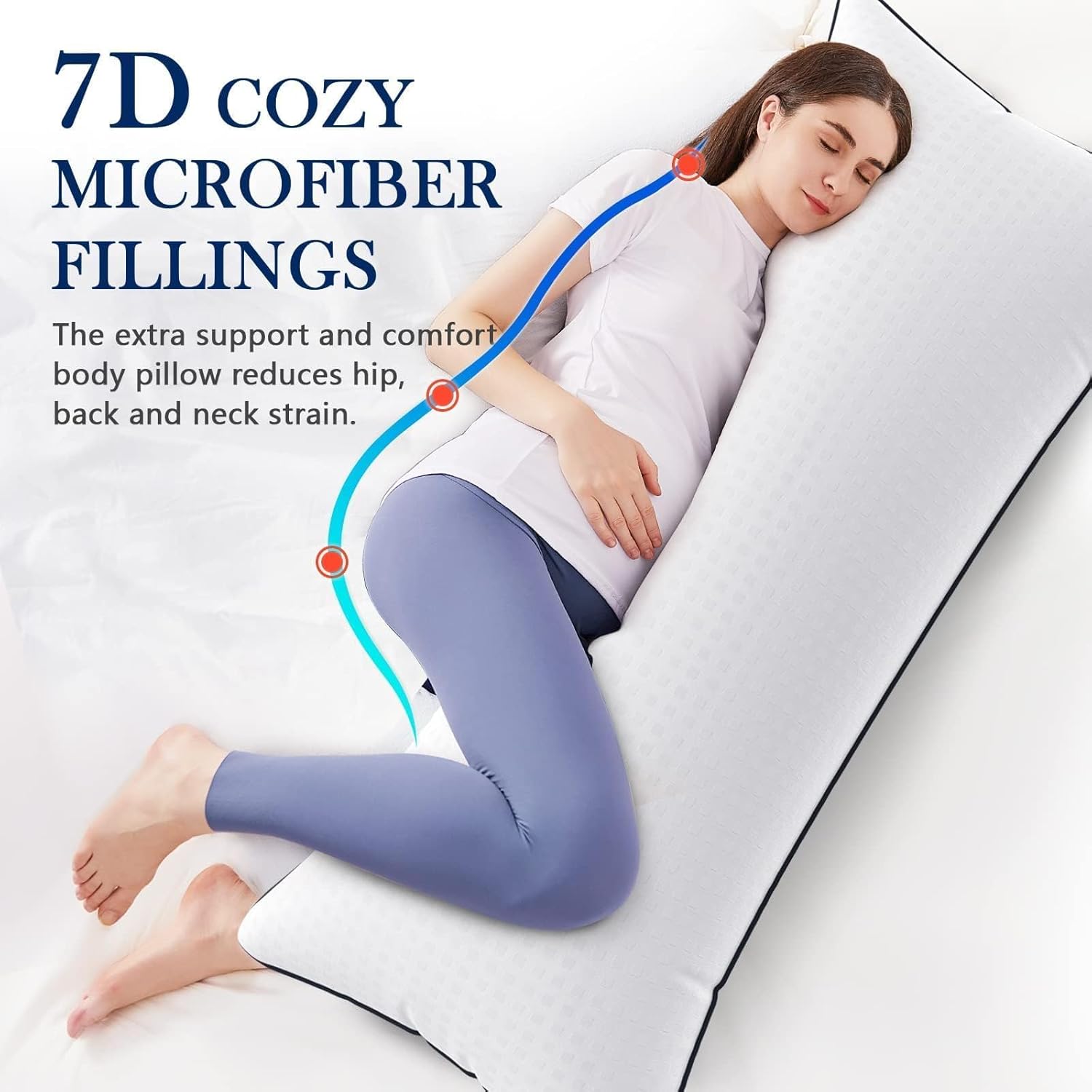 HYMOKEGE Body Pillow for Adults - 20X54 Fluffy Support Pillow