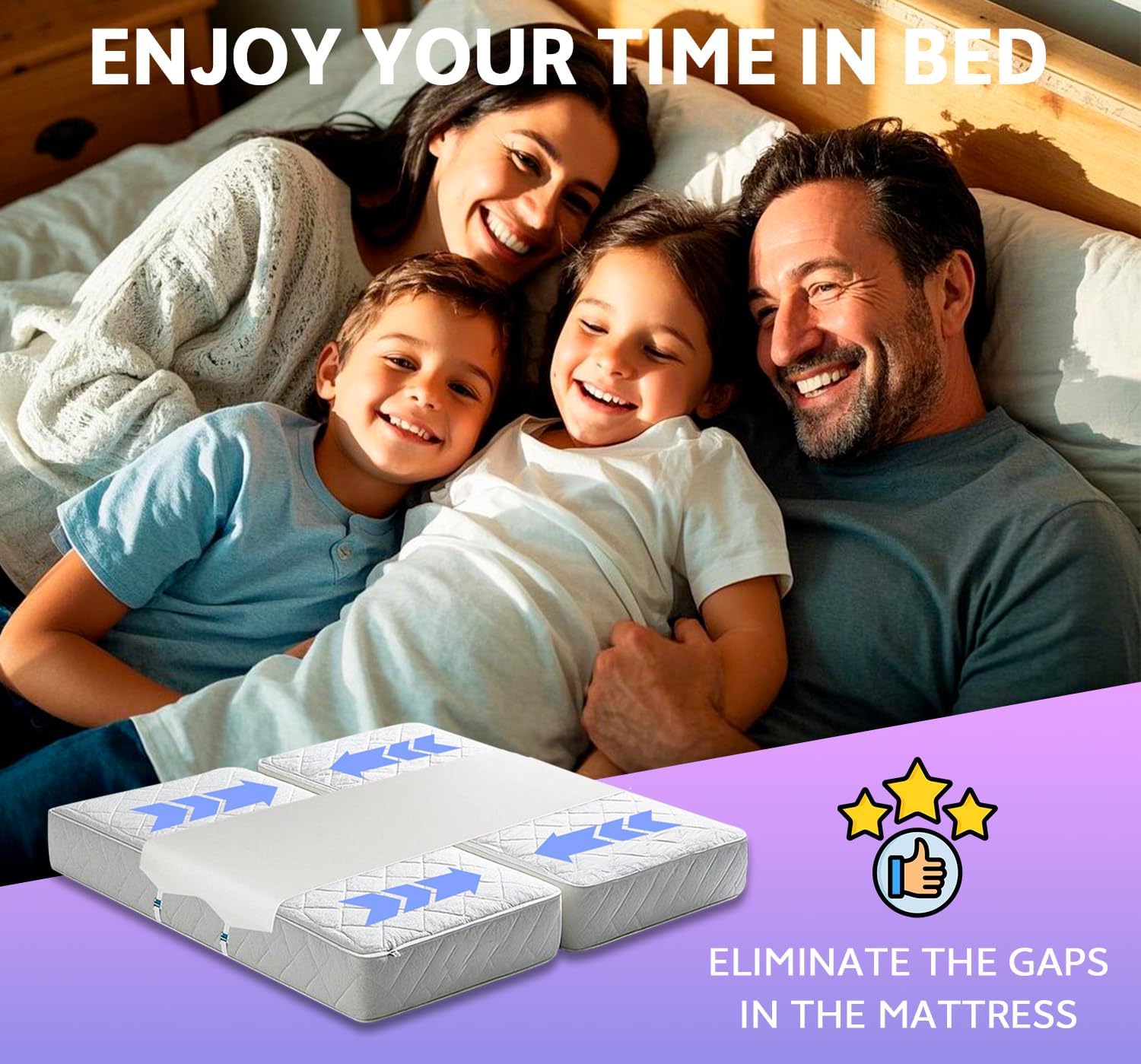 AINTE Twin to King Bed Converter with Straps and Buckles 1