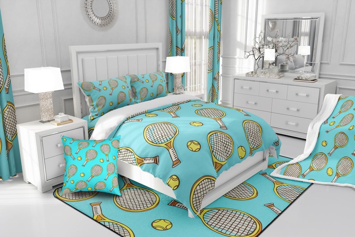 Erosebridal Tennis Print Twin Quilt Set for Kids Teens