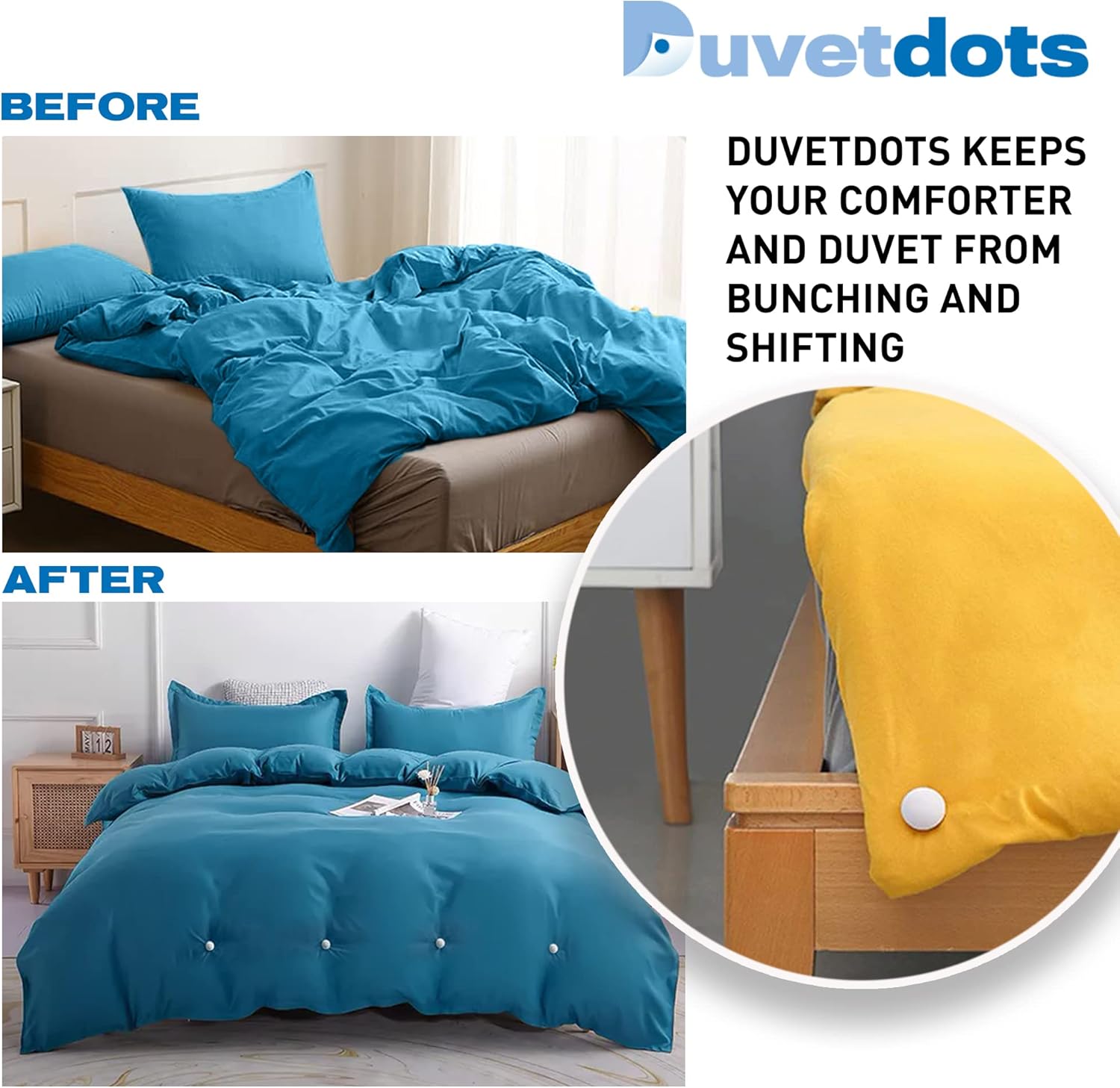 Duvet Dotz Magnetic Fasteners - Keyless 1 Set for 1 Bed