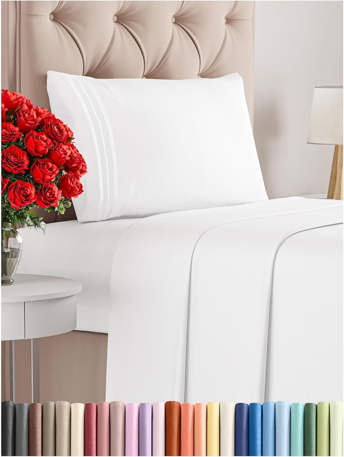 CGK Unlimited Twin Size 3 Piece Sheet Set - White