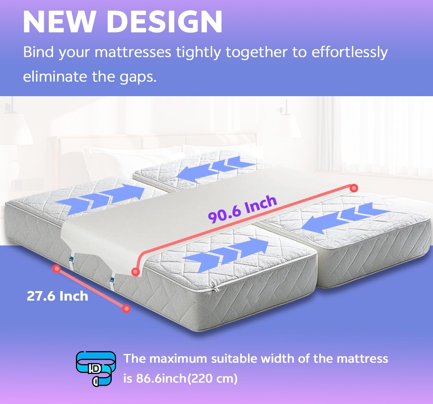 AINTE Twin to King Bed Converter with Straps and Buckles 1
