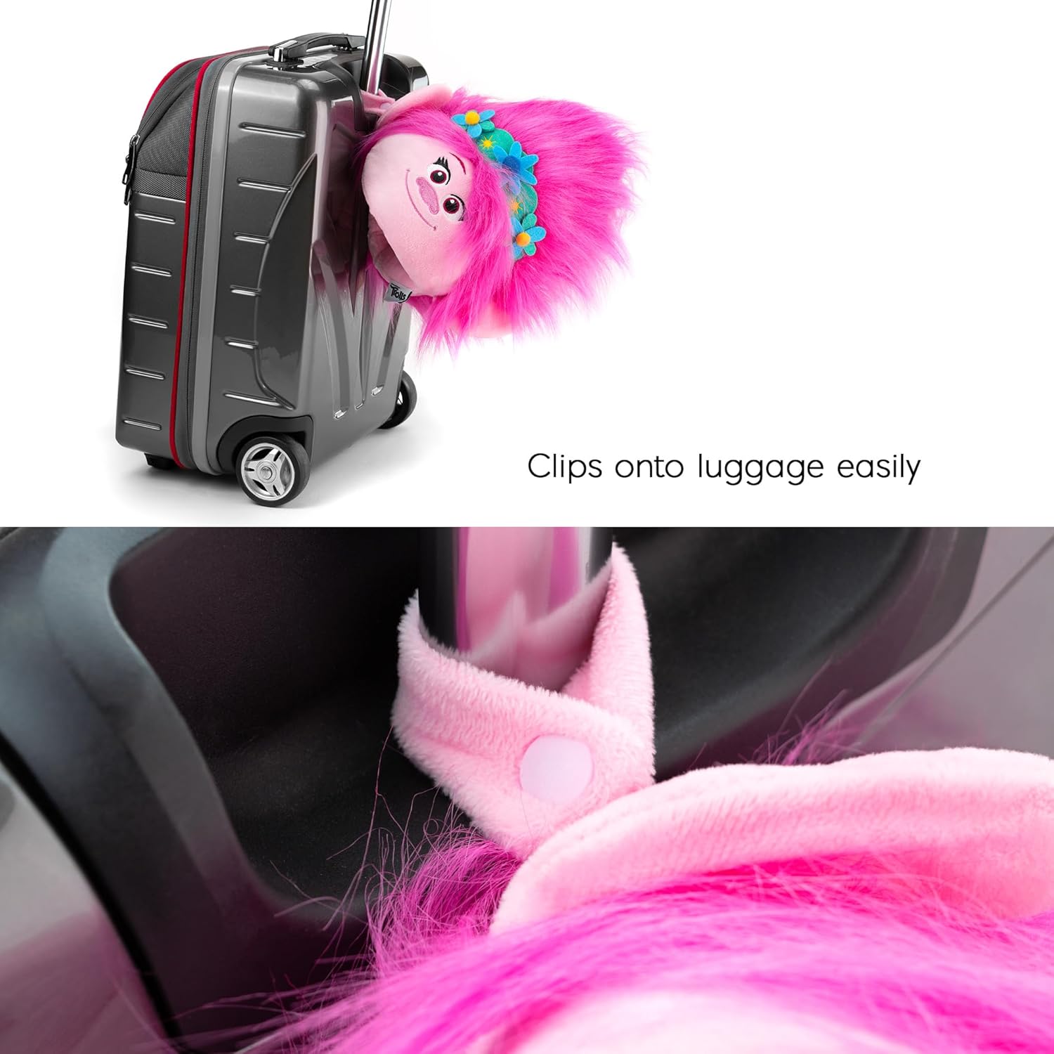 DREAMWORKS TROLLS Armrest Buddy Travel Pillow with Blanket - Queen Poppy 13