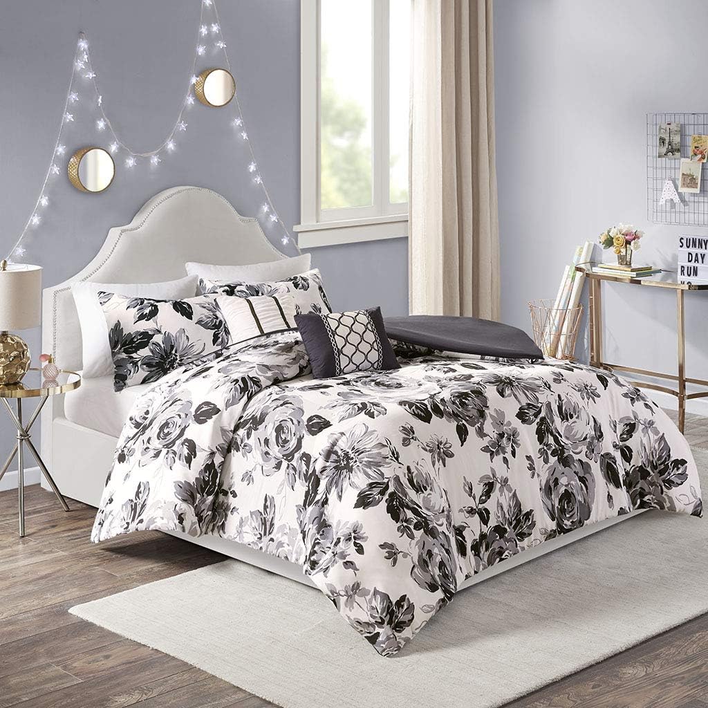 Urban Habitat Kids Intelligent Design Dorsey Duvet Cover Reversible BlackWhite QueenFull