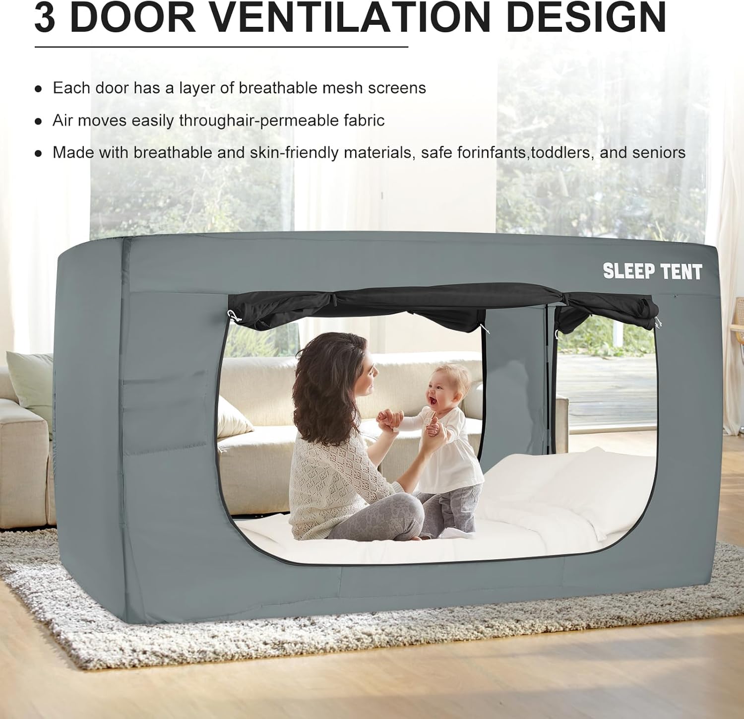 YAVIL Bed Tent for Kids and Adults Blackout Privacy Space