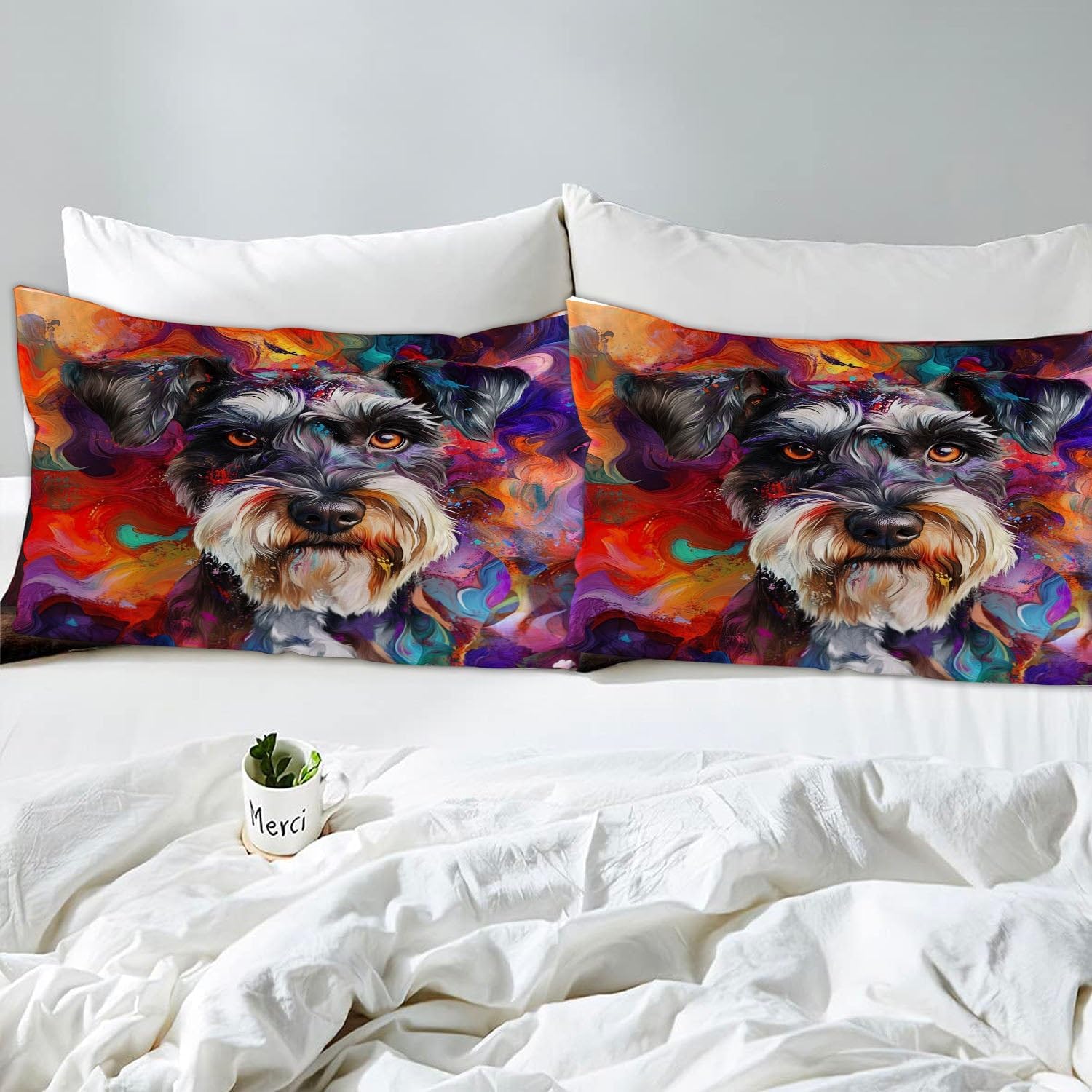 Custom 3D Print Dog Duvet Cover Set for Kids