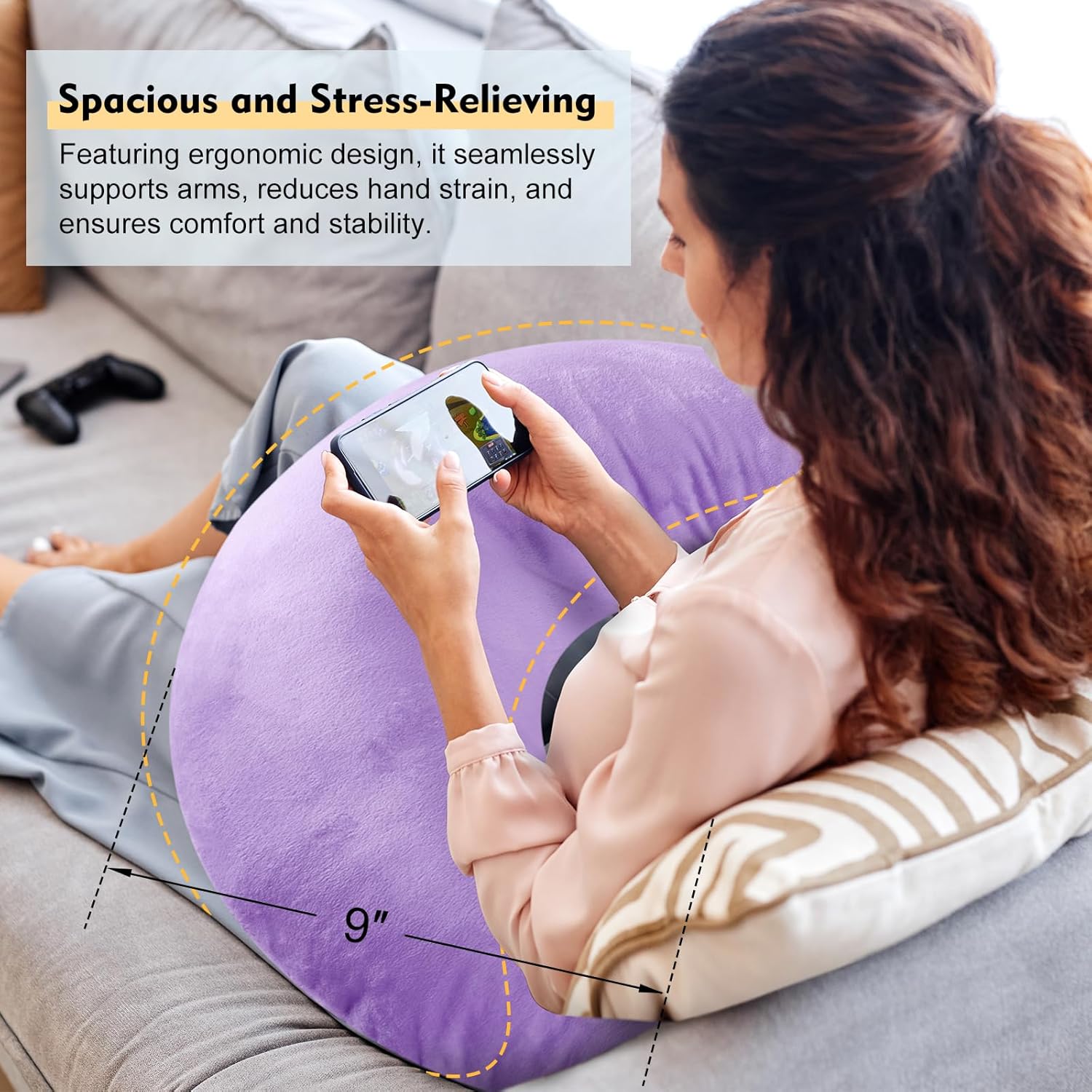 Vamorry Ergonomic Arm Support Pillow for Gaming Reading Crocheting