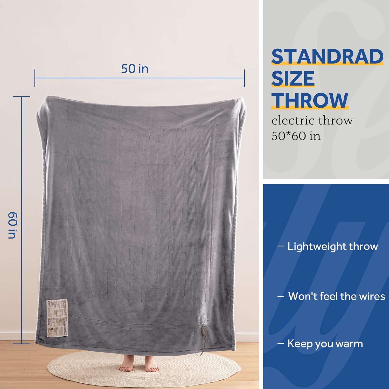 Sealy Electric Blanket Throw with 6 Heat Settings
