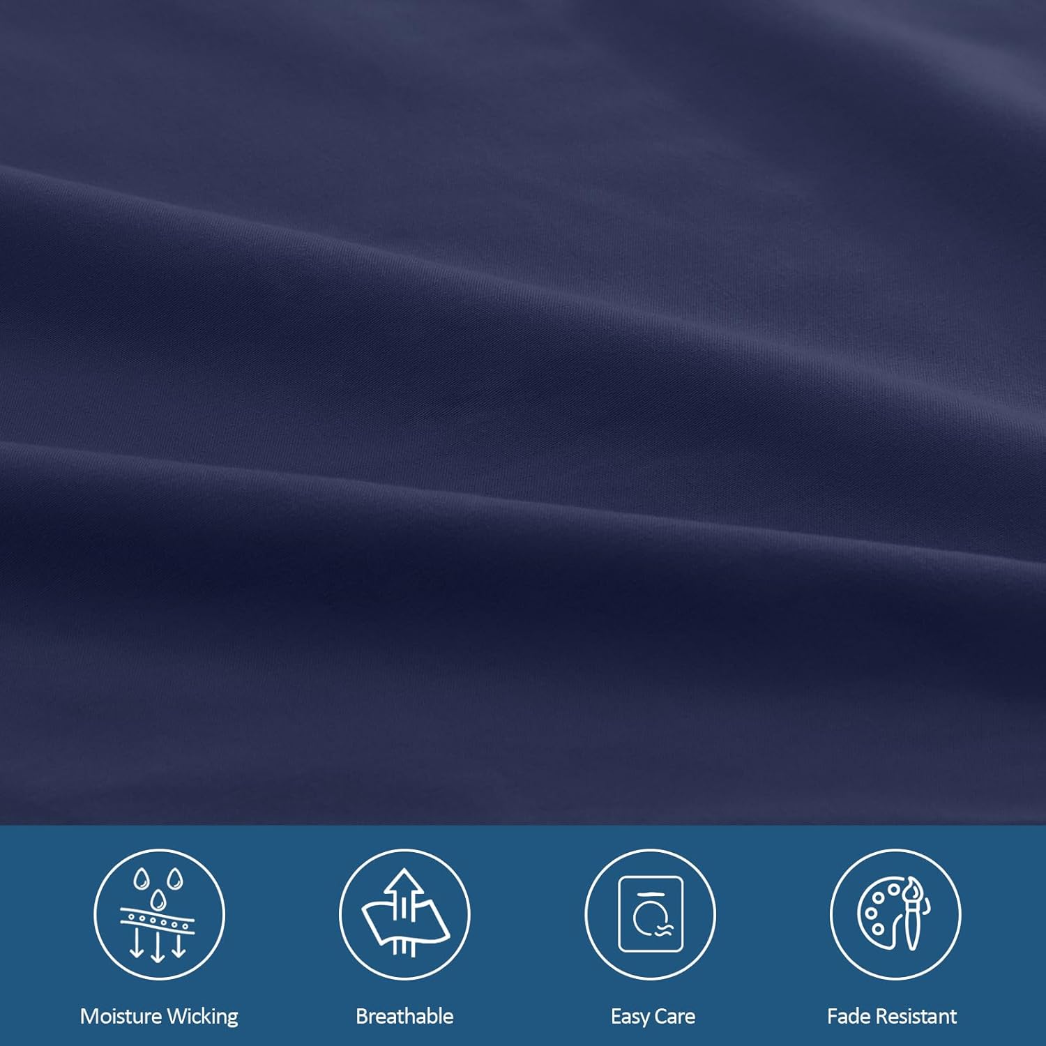 Moonsea Deep Pocket Twin Sheets Set for Kids Air Mattress - Navy Blue