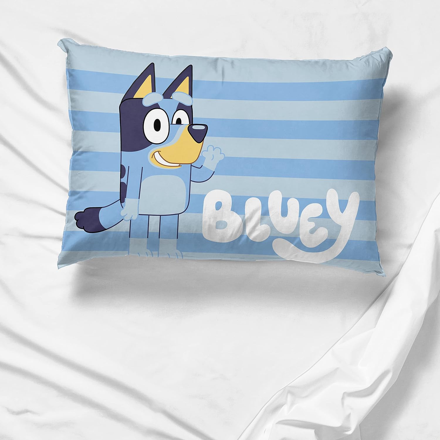 Jay Franco Bluey Hello Pillowcase - Reversible Kids Bedding