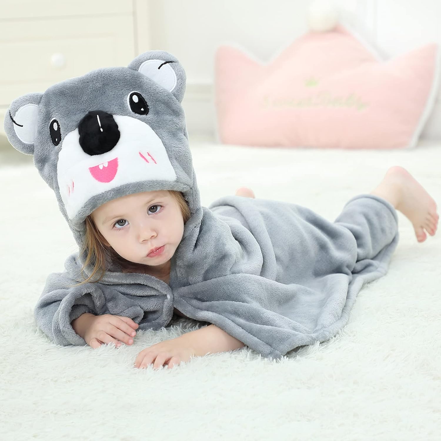 Arkwida Baby Bath Towel with Hood Flannel Blanket