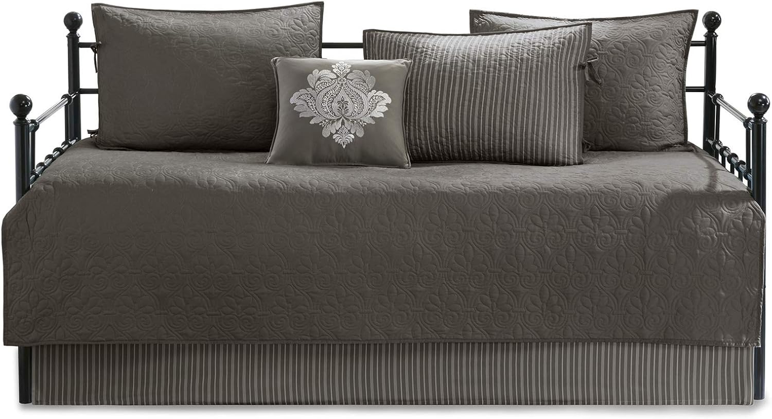 Madison Park Reversible Daybed Cover Set - 6 Piece with Shams and Bedskirt