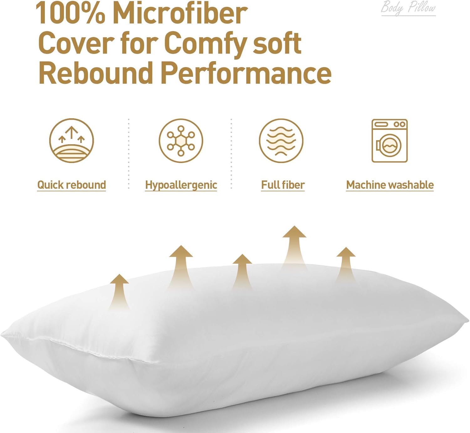 Acanva Fluffy Body Pillow Insert 20x72 White