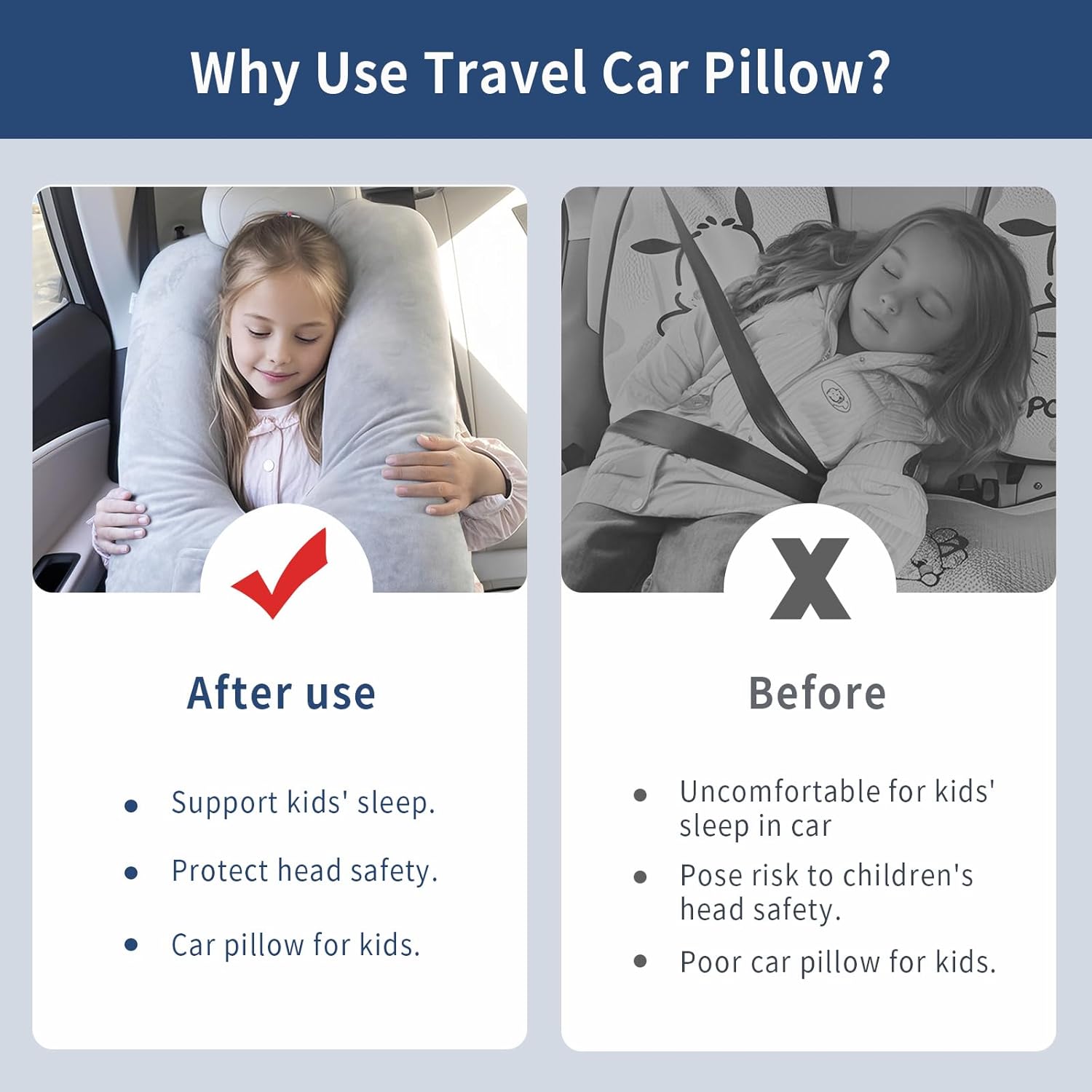 Cococu Car Pillow for Kids and Adults Grey 1
