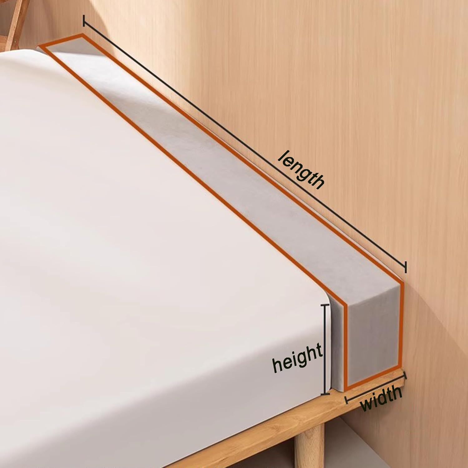 Custom Size Bed Gap Filler with Washable Cover 1
