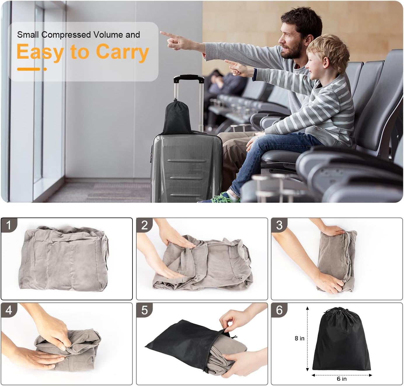 Maliton Inflatable Travel Foot Rest Pillow 2 Pack - Grey 1