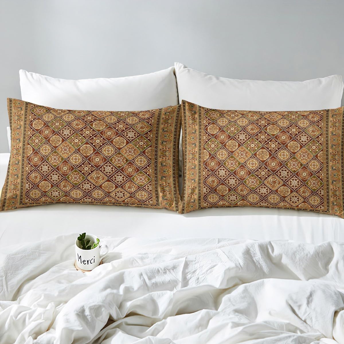 Feelyou Boho Paisley Fitted Sheet Twin Size Kids Bedding Set