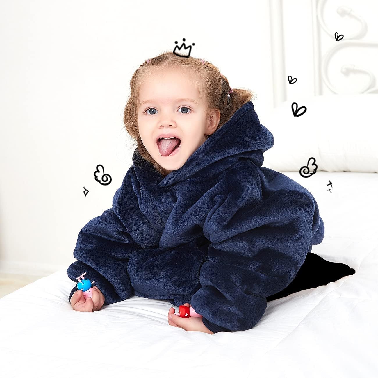KFUBUO Wearable Blanket Hoodie Kids 2-6YR