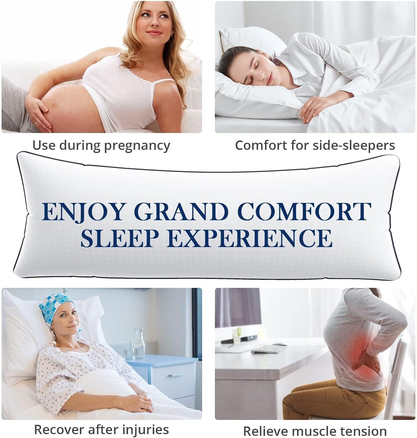 HYMOKEGE Body Pillow for Adults - 20X54 Fluffy Support Pillow