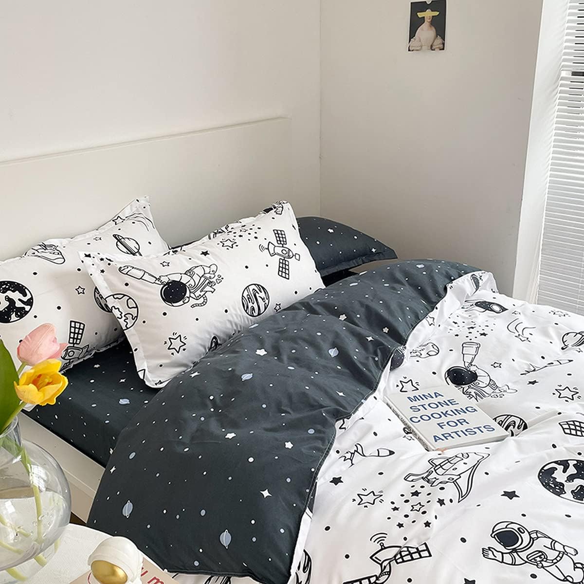 Erosebridal Galaxy Space Duvet Cover Set Twin