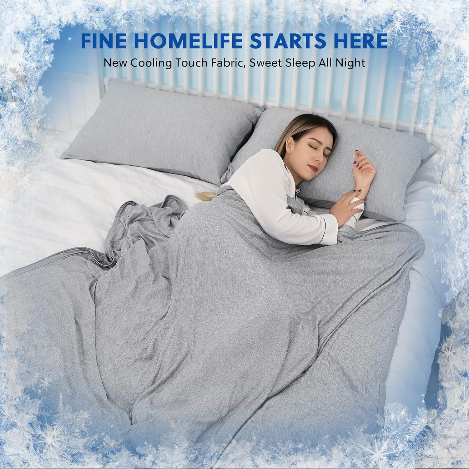 HOMFINE Cooling Blanket for Hot Sleepers - 60x80 inches Grey