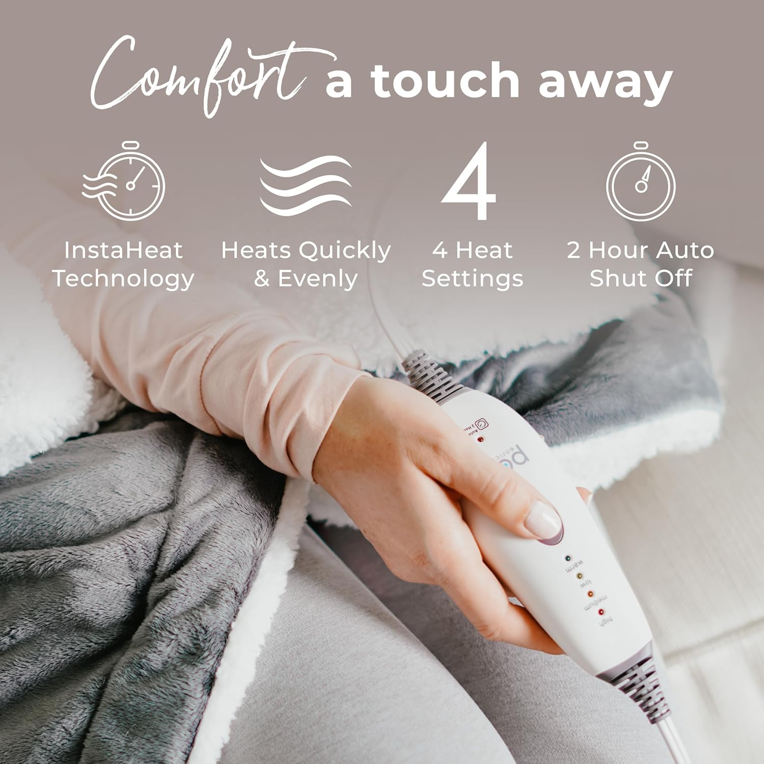 Pure Enrichment Heated Weighted Blanket 13 lbs 50x60 2-in-1