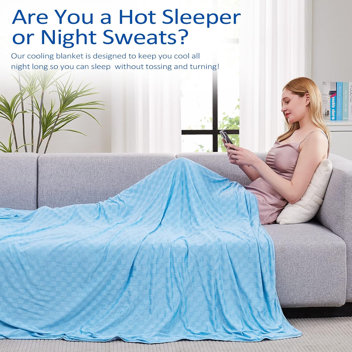 Topcee Cooling Blanket 50x70 Inches Double-Side Bed Throw