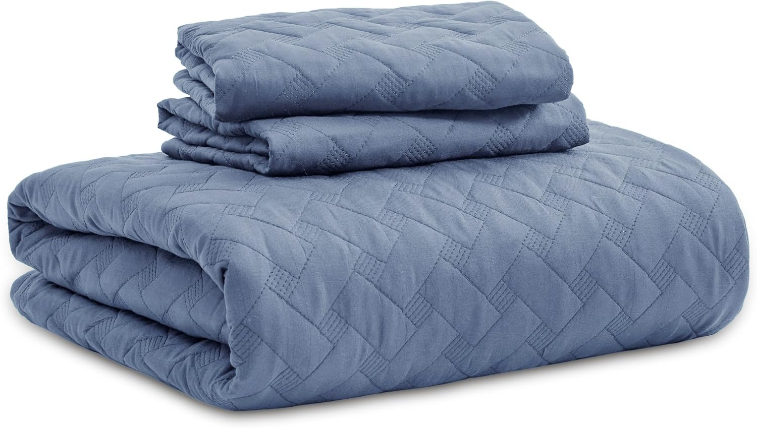 Bedsure Queen Quilt - Lightweight Bedspread with Mineral Blue Basket Weave Pattern Soft Durable