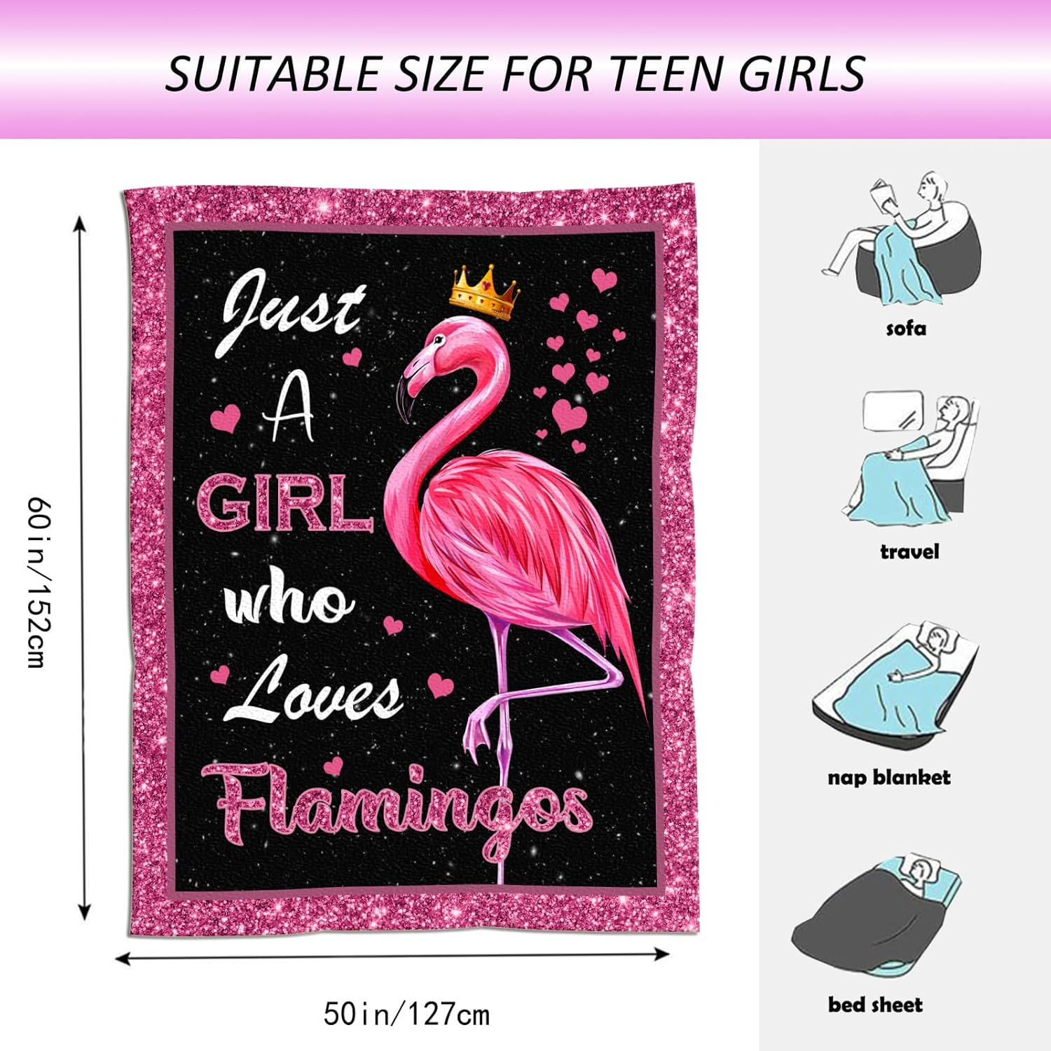 Amonee-YL Flamingo Blanket 50X60 for Kids 1