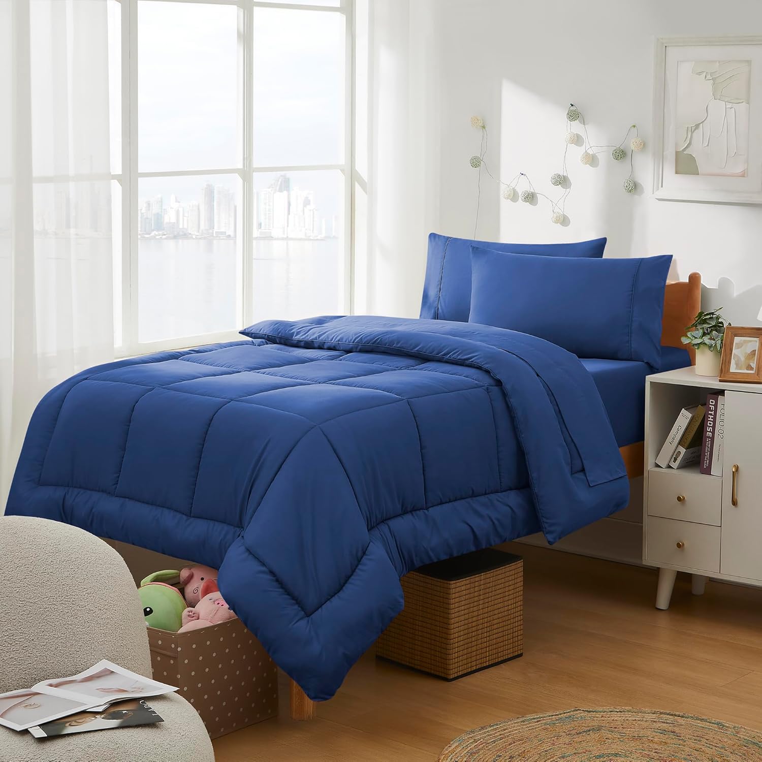 Sweet Home Collection Dorm Room Comforter Set 7 Piece Full