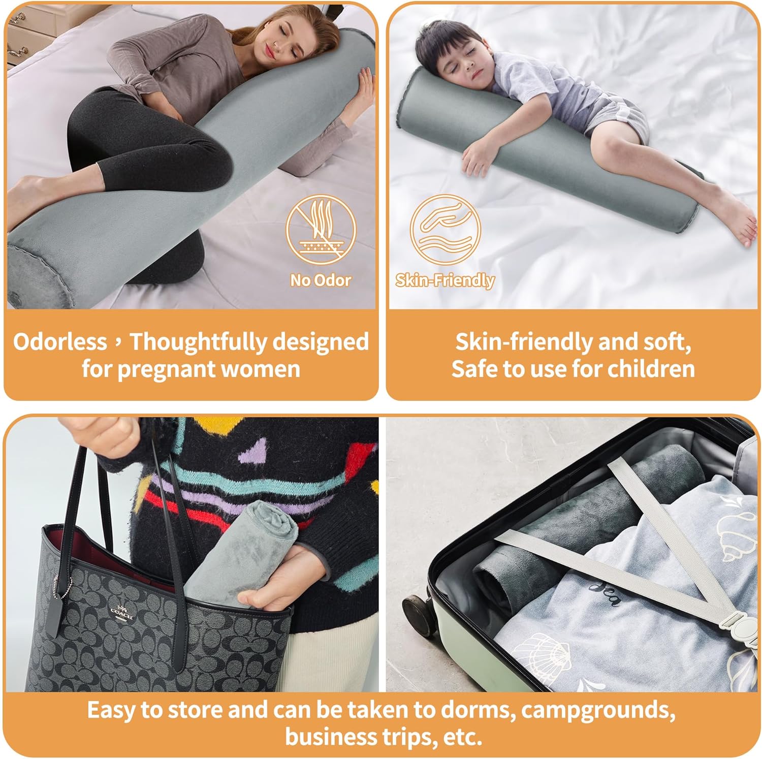 EULANT 2 Pack 35Inch Inflatable Body Pillow for Kids and Adults