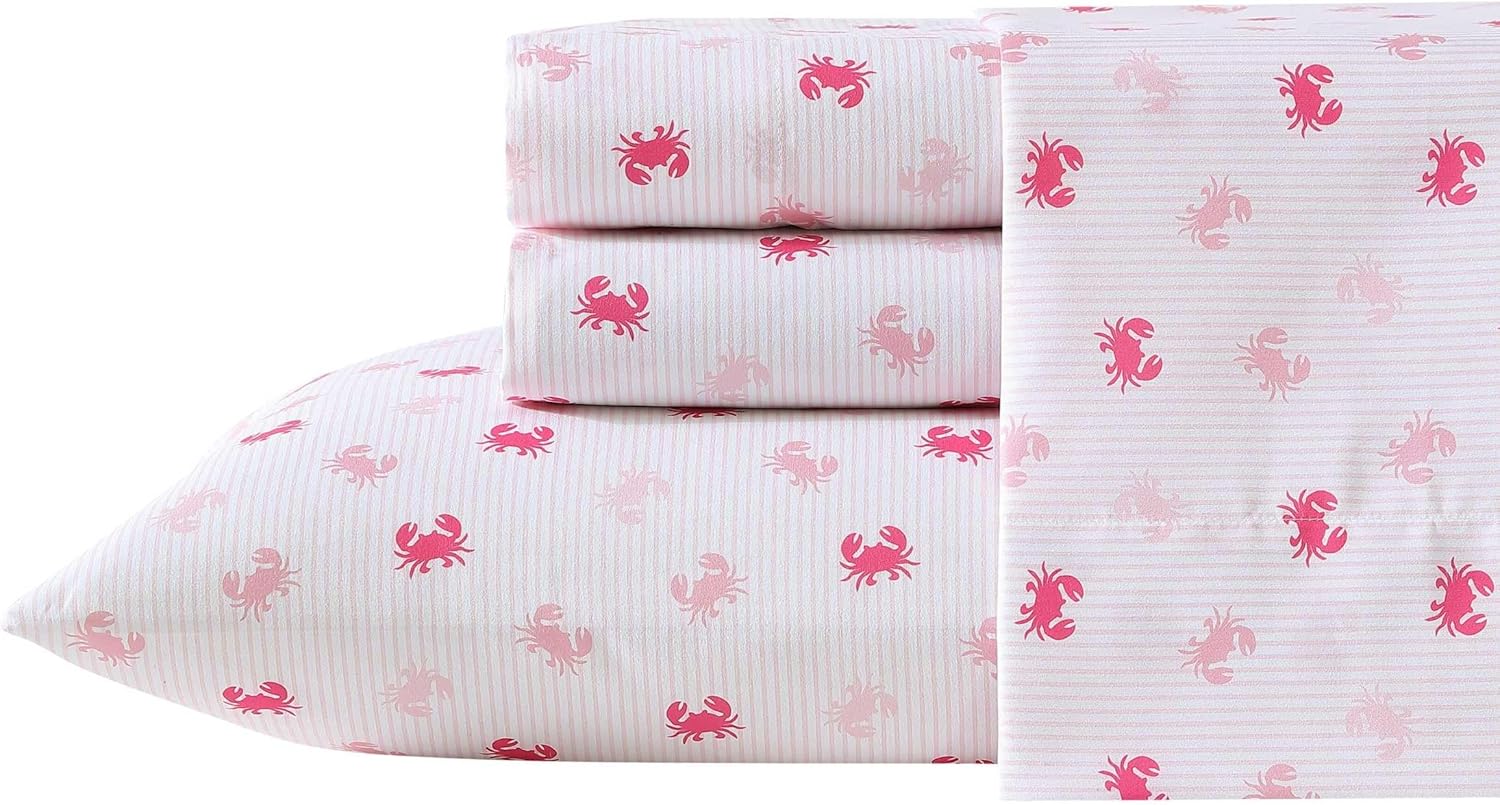 Nautica Kids Twin XL Sheet Set - Axton Crab Pink