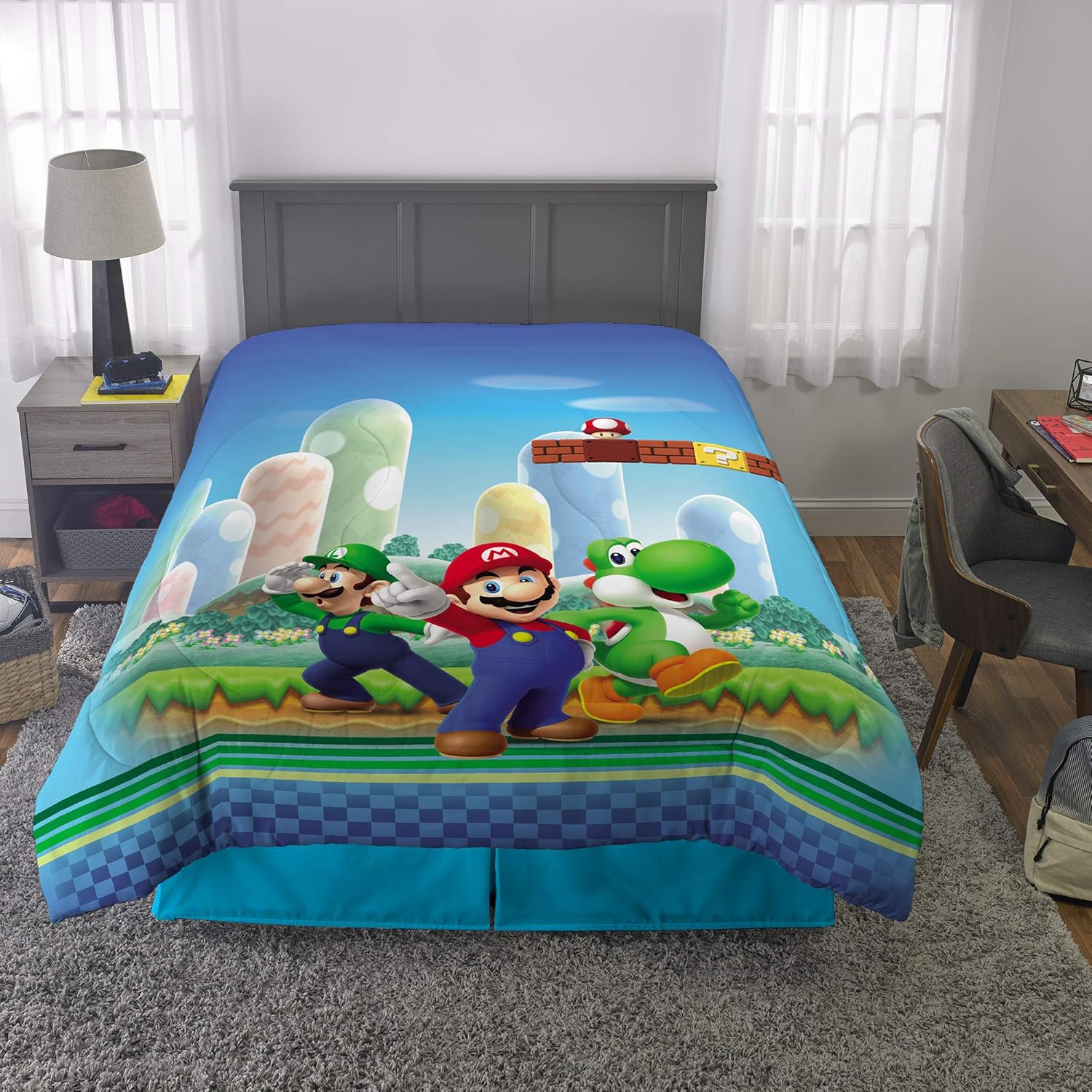 Franco Kids Bedding Super Soft Microfiber Reversible Comforter - Mario