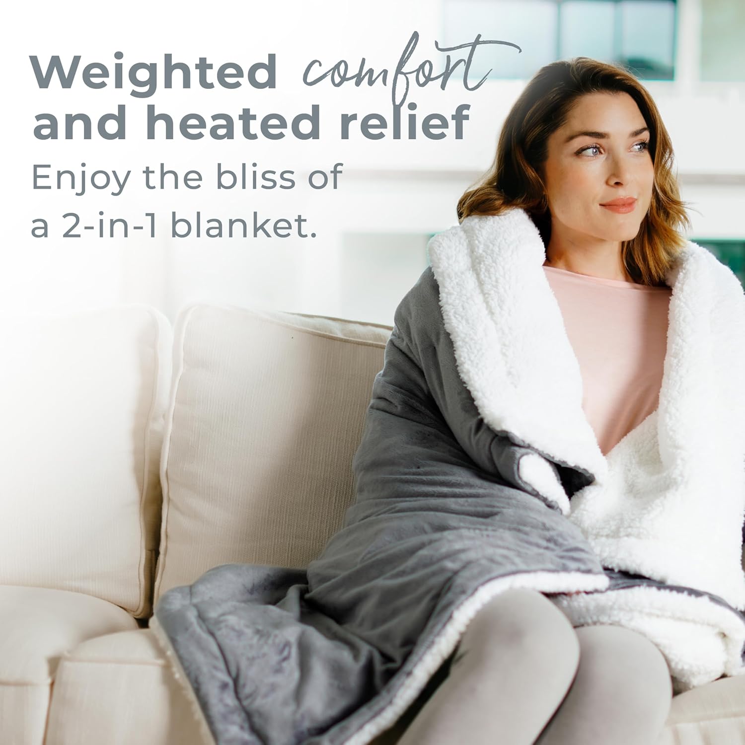 Pure Enrichment Heated Weighted Blanket 13 lbs 50x60 2-in-1