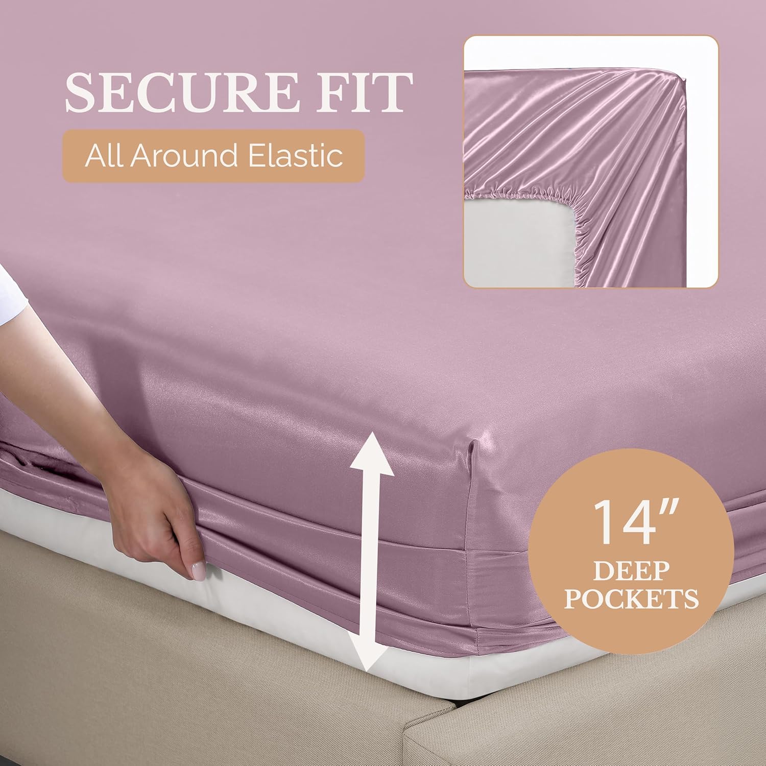 Casa Platino Twin Satin Sheets Set 3 pcs Pink
