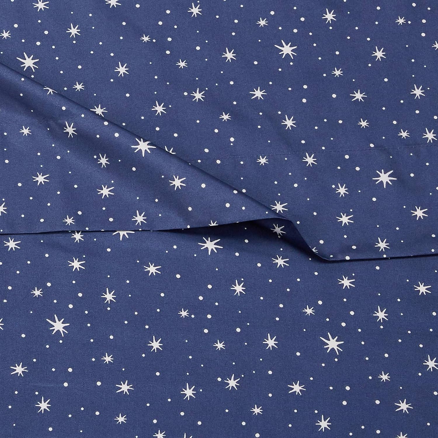 Amazon Basics Twin Microfiber Sheet Set 3-Piece Navy Galaxy 1