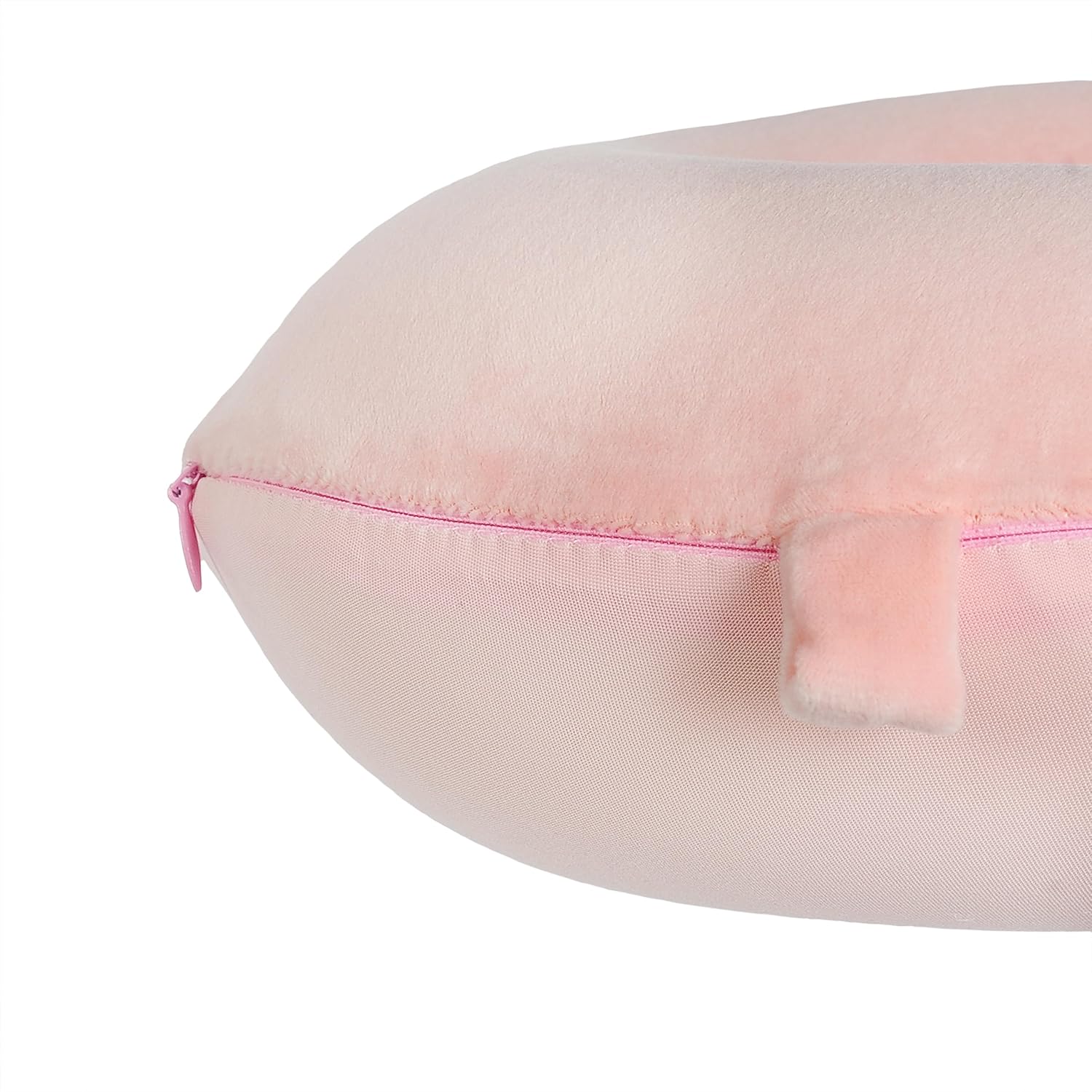 Makimoo Travel Neck Pillow with Memory Foam and Snap Adjustments Pink