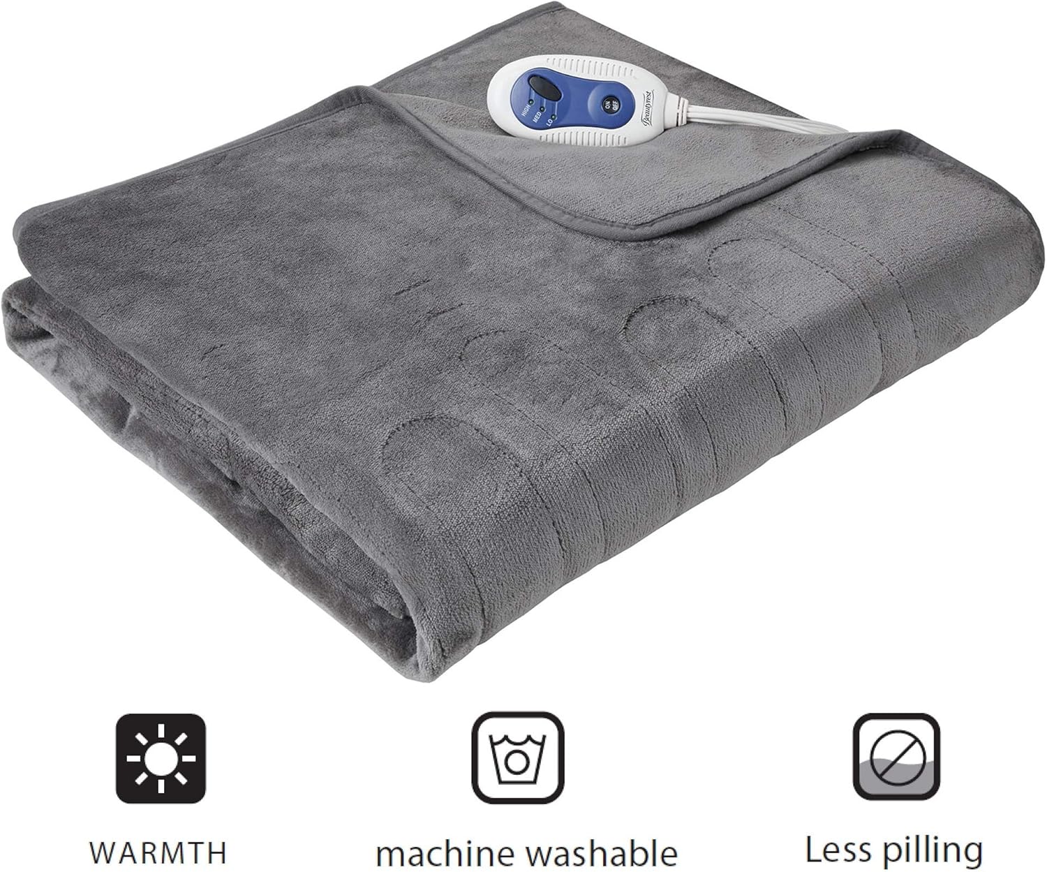 Beautyrest Foot Pocket Soft Microlight Plush Electric Throw