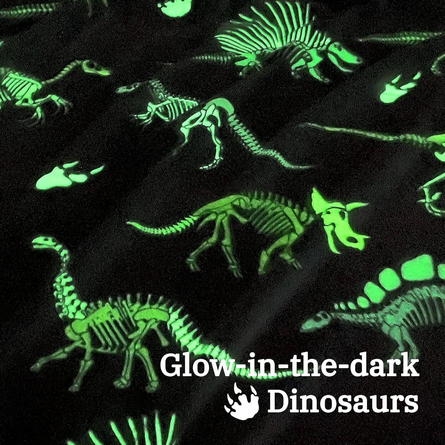 Glow in the Dark Dinosaur Throw Blanket for Kids