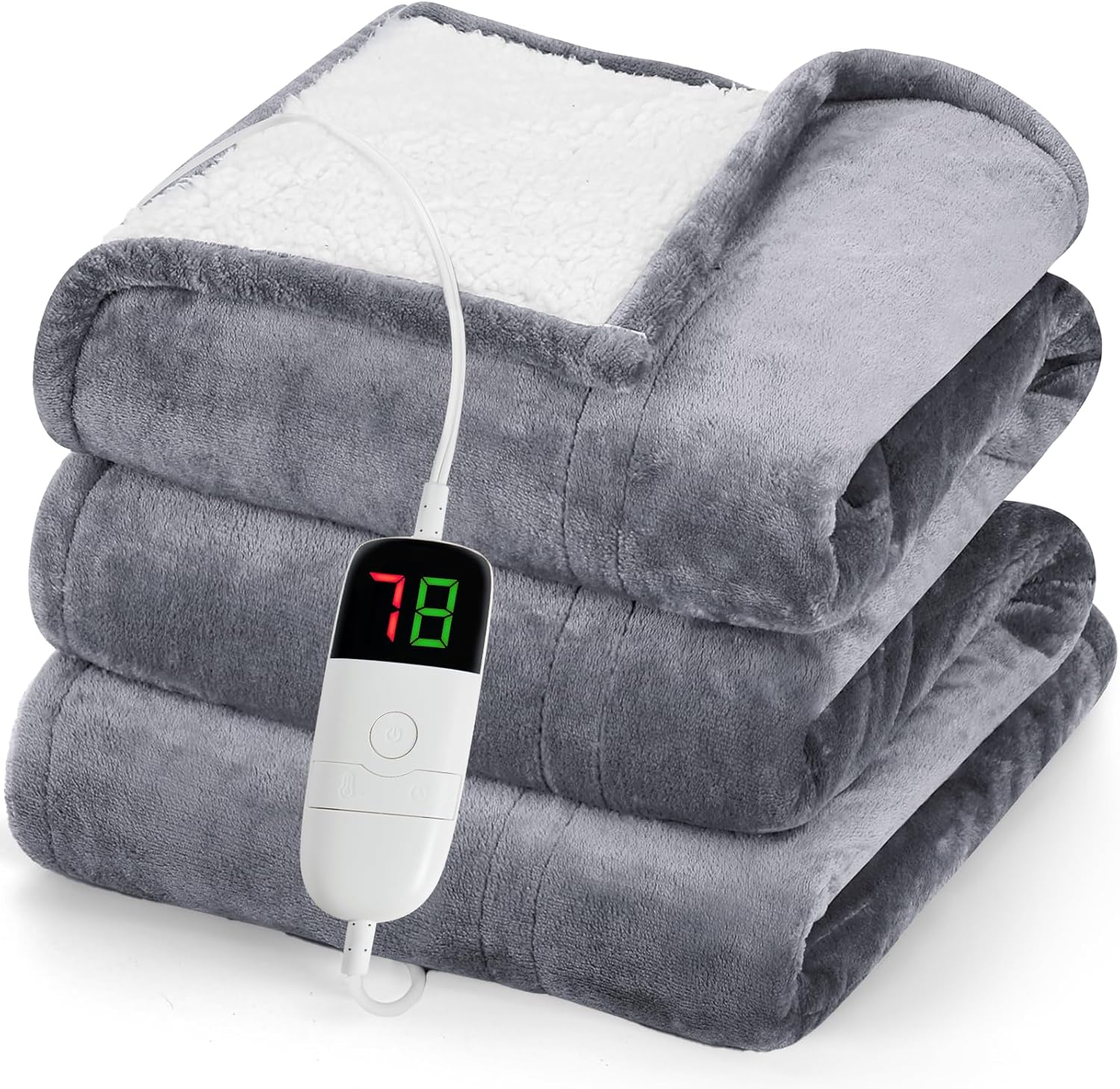 Greenoak Heated Blanket Electric Throw 50X60 with 10 Heat Levels