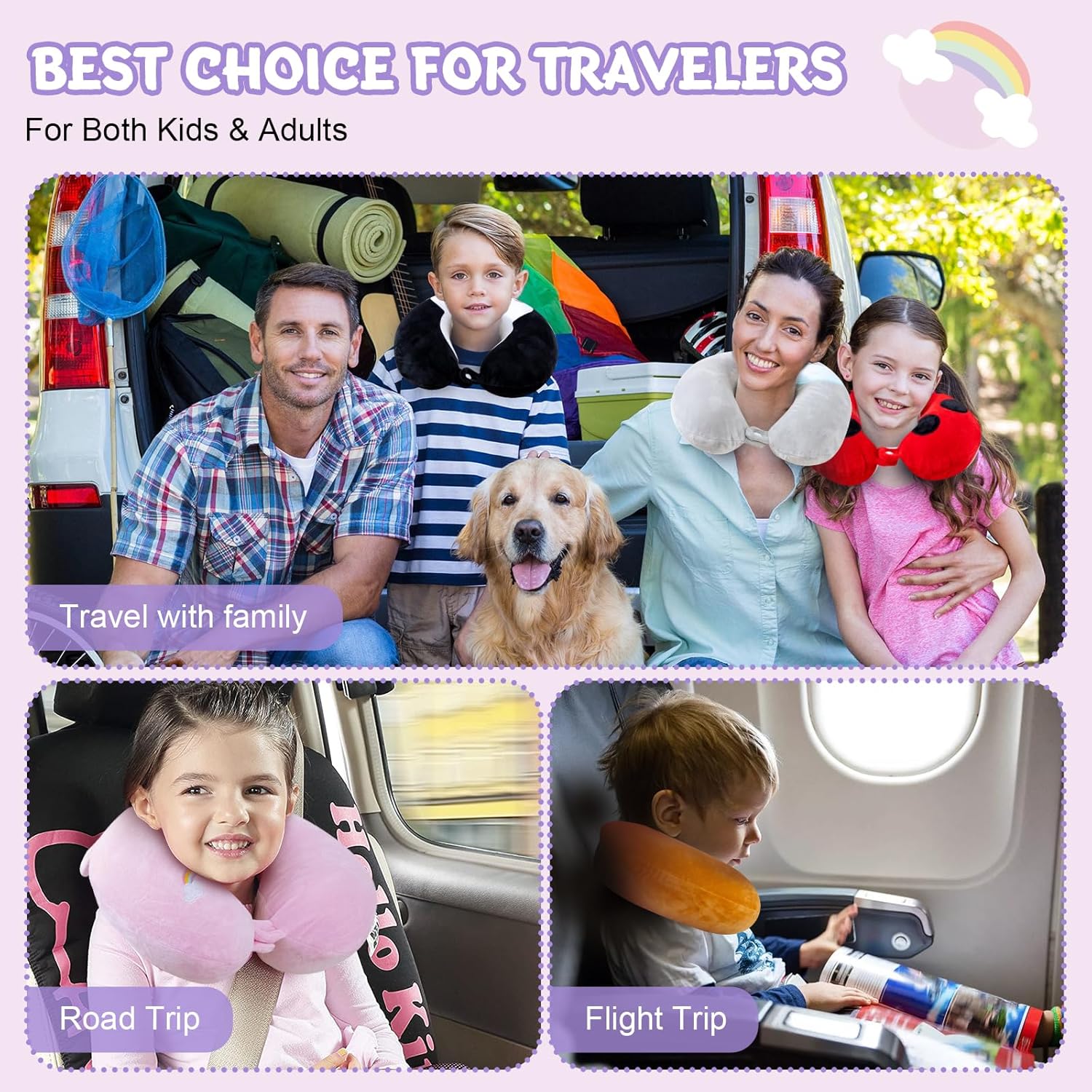 Cirorld Travel Pillow for Kids with Sleep Mask