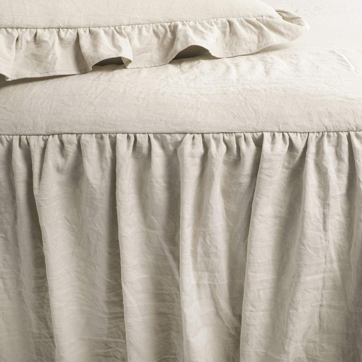 Lush Decor Ruffle Skirt Bedspread Set - King Neutral