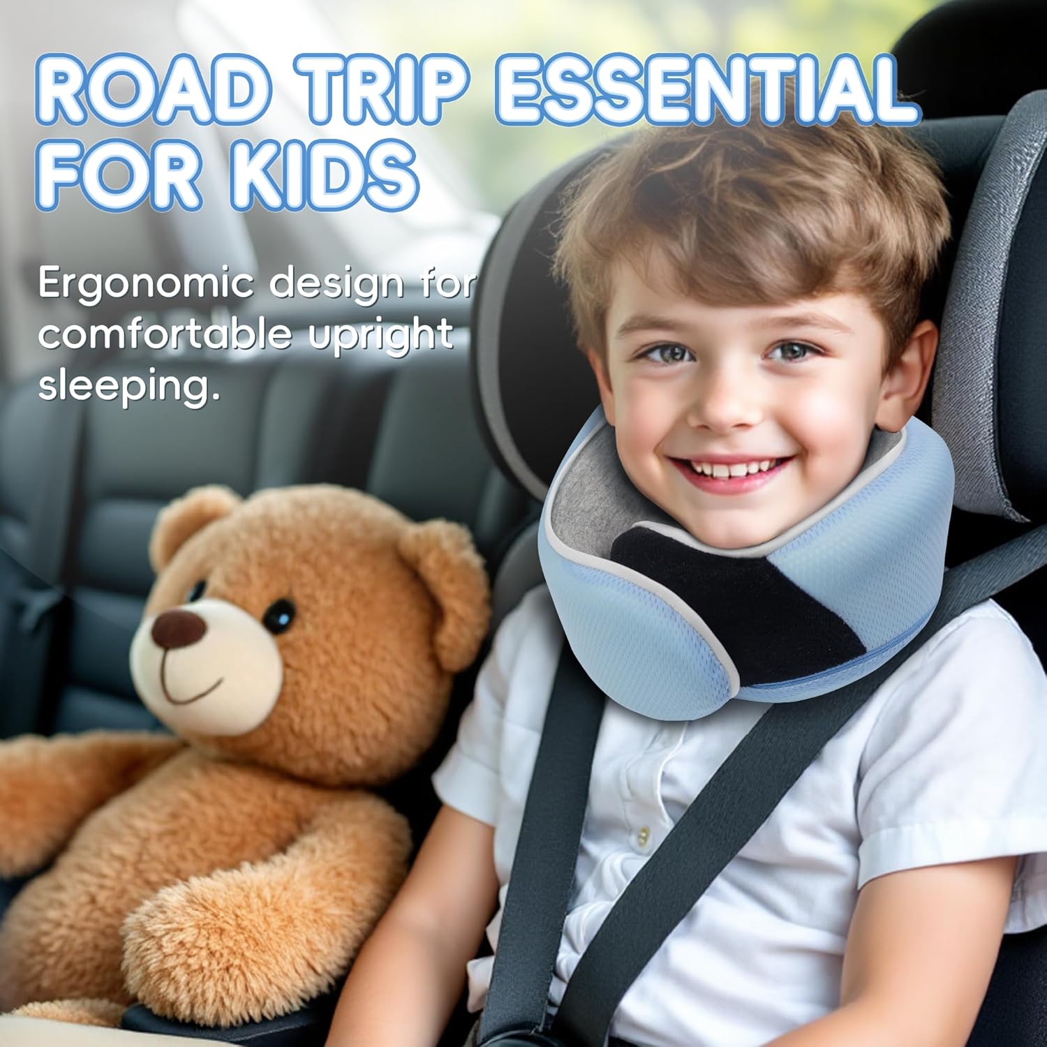 Proglobe Junior Travel Neck Pillow - Ergonomic Soft Washable Ages 413