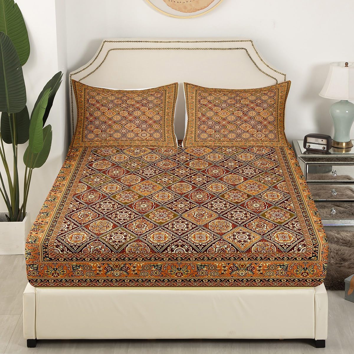 Feelyou Boho Paisley Fitted Sheet Twin Size Kids Bedding Set