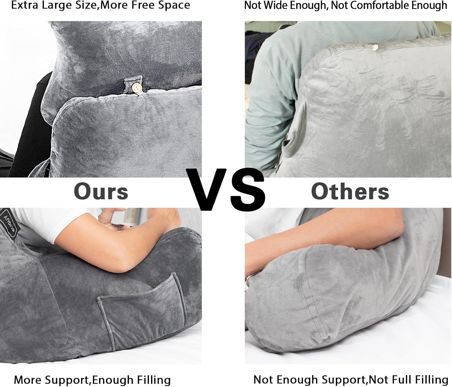 SLIGUY Reading Pillow for Bed and Couch Comfort 1